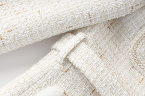 Blazer Tweed Com Cinto - Elegante