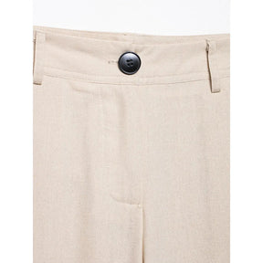 Conjunto Casual Feminino com Cinto, Camisa de Linho e Calça