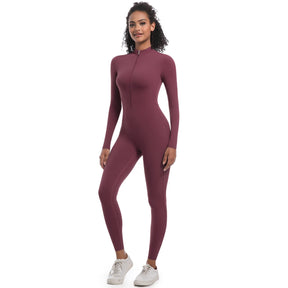 Macacão Fitness Feminino com Zíper Frontal – Modelagem Anatômica e Performance Elegante