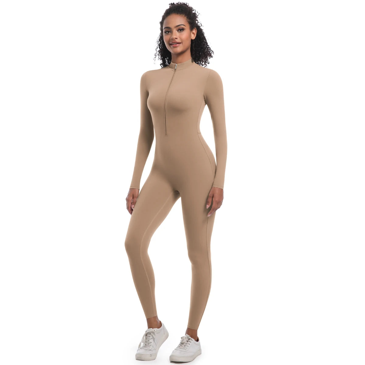 Macacão Fitness Feminino com Zíper Frontal – Modelagem Anatômica e Performance Elegante