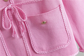 onjunto Executivo Feminino – Tricô Elegante com Casaco Longo e Saia