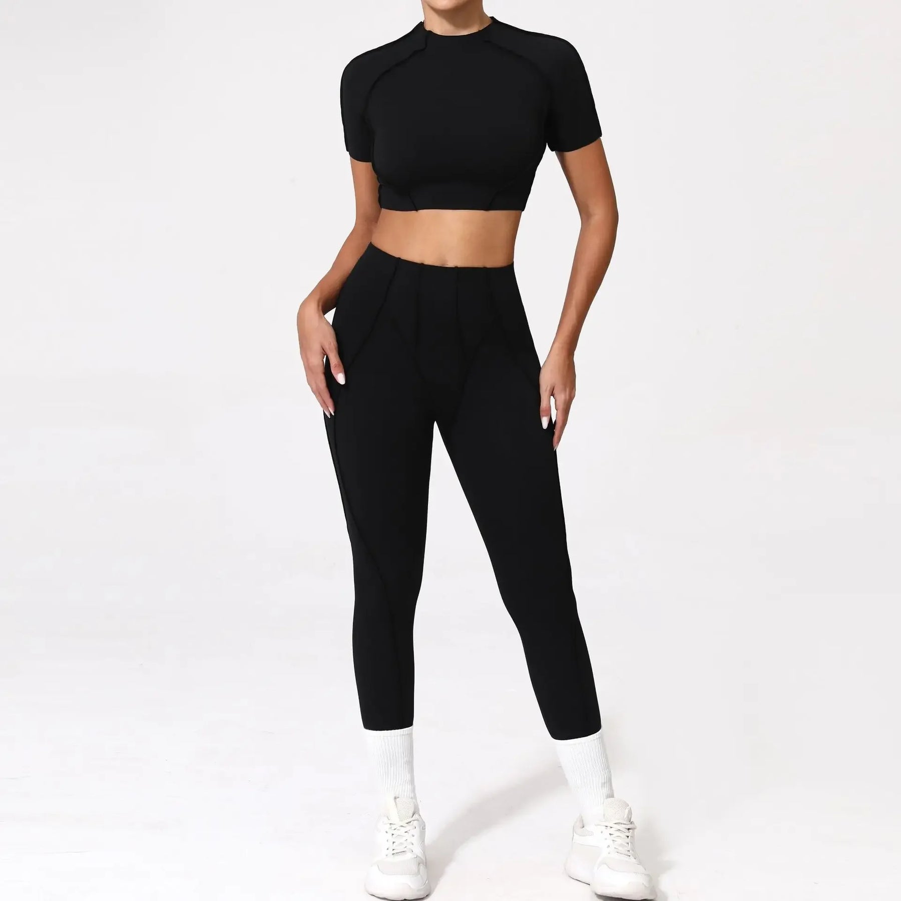 Conjunto Fitness Feminino – Legging + Blusa Manga curta | Conforto, Elasticidade e Performance