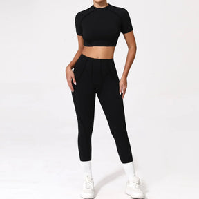 Conjunto Fitness Feminino – Legging + Blusa Manga curta | Conforto, Elasticidade e Performance