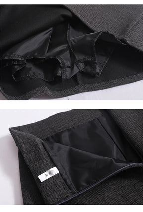 Saia de Lã com Cinto – Modelo A-Line Cintura Alta, Elegante