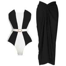 Conjunto de Biquíni Tomara que Caia Bicolor Preto e Branco
