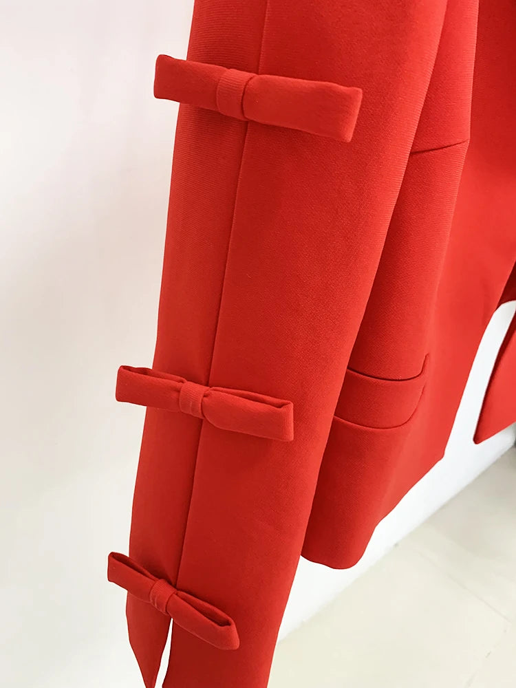 Blazer com Laço e Detalhes na Manga
