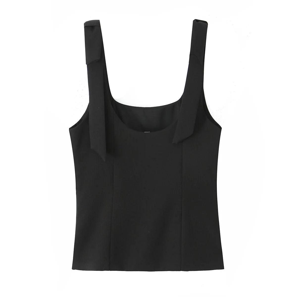 Colete Decote Quadrado com Laço, Modelagem Ajustada e Top Interno