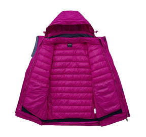Conjunto Feminino para Ski e Snowboard – Jaqueta Acolchoada com Calça Impermeável e Proteção Térmica