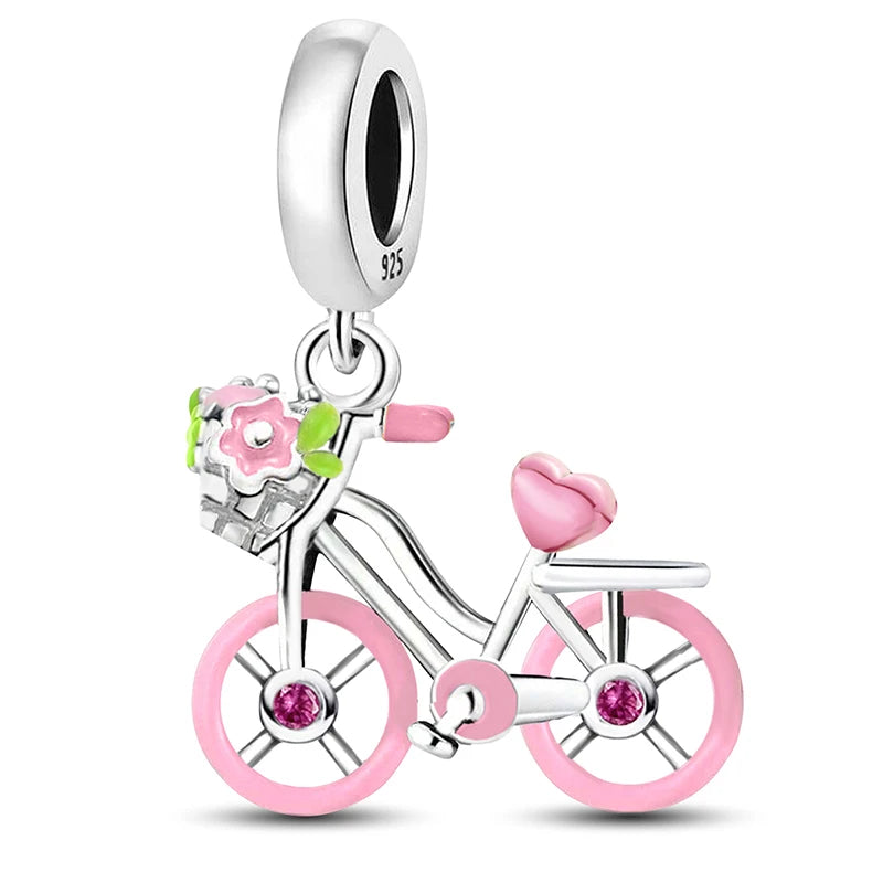 Berloque de Prata 925 – Coração, Flor, Trevo e Tartaruga