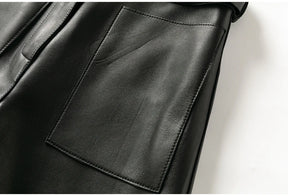 Shorts Couro Legitimo - Com Cinto