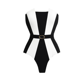 Conjunto de Biquíni Tomara que Caia Bicolor Preto e Branco