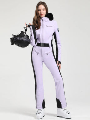 Macacão de Esqui Feminino GSOU SNOW – Peça Única, Acolchoado, Impermeável, Respirável e à Prova de Vento