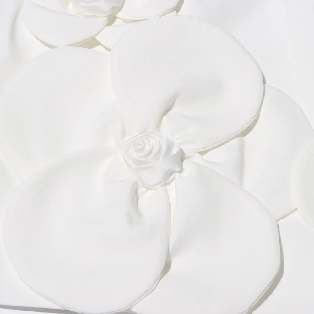 Vestido de Flores 3D – Sem Mangas, Elegância e Sofisticação
