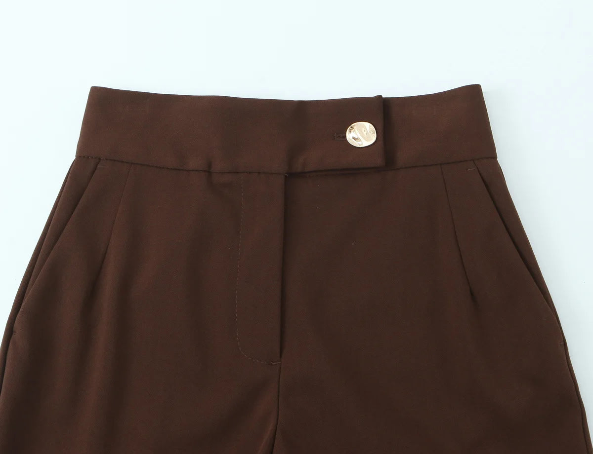 Conjunto de Alta Sastria com Colete Alongado, Faixa Regulável e Calça Fluida