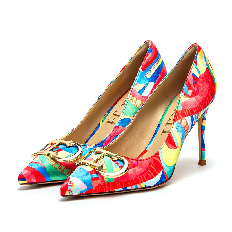 Scarpin CHCH Feminino com Salto Alto e Fivela Metálica – Elegância para Festas e Eventos