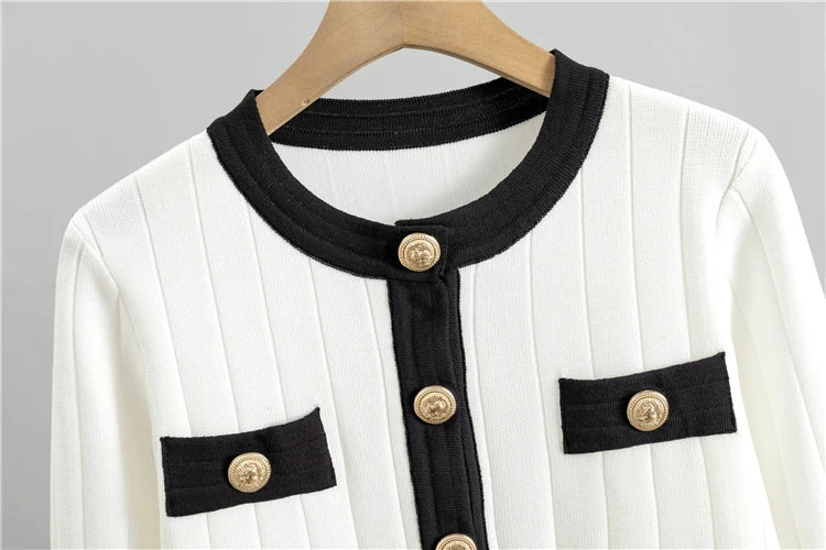 Conjunto Tricô Saia e Cardigan