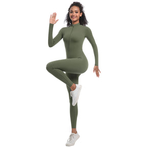 Macacão Fitness Feminino com Zíper Frontal – Modelagem Anatômica e Performance Elegante