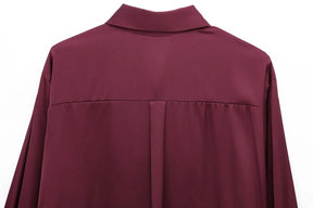 Camisa Vinho com Botões Dourados