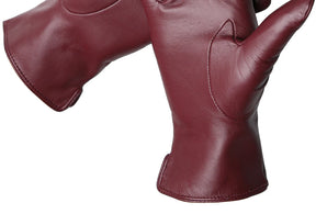 Luvas Femininas em Couro de Ovelha com Forro Aveludado e Toque para Tela – Elegância de Inverno