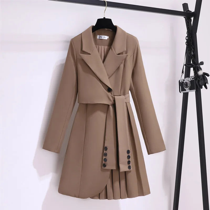 Vestido Com cinto Detalhe pregas - Elegante