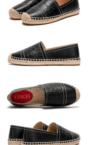 Mocassim CHCH de Couro – Estilo Retrô, Luxo Leve, Bico Redondo e Salto Baixo Confortável