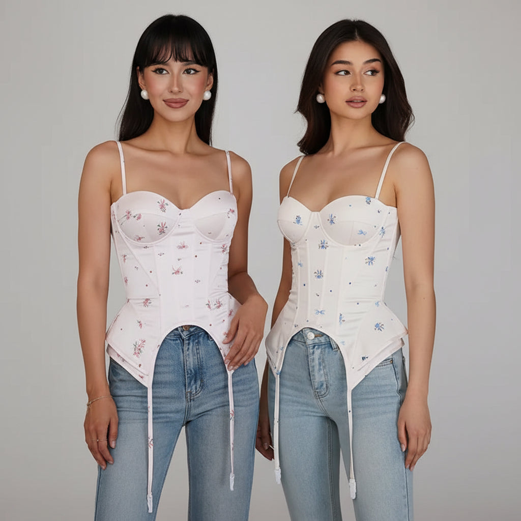 Corset Escultural com Estampa Exclusiva e Ajuste de Cintura