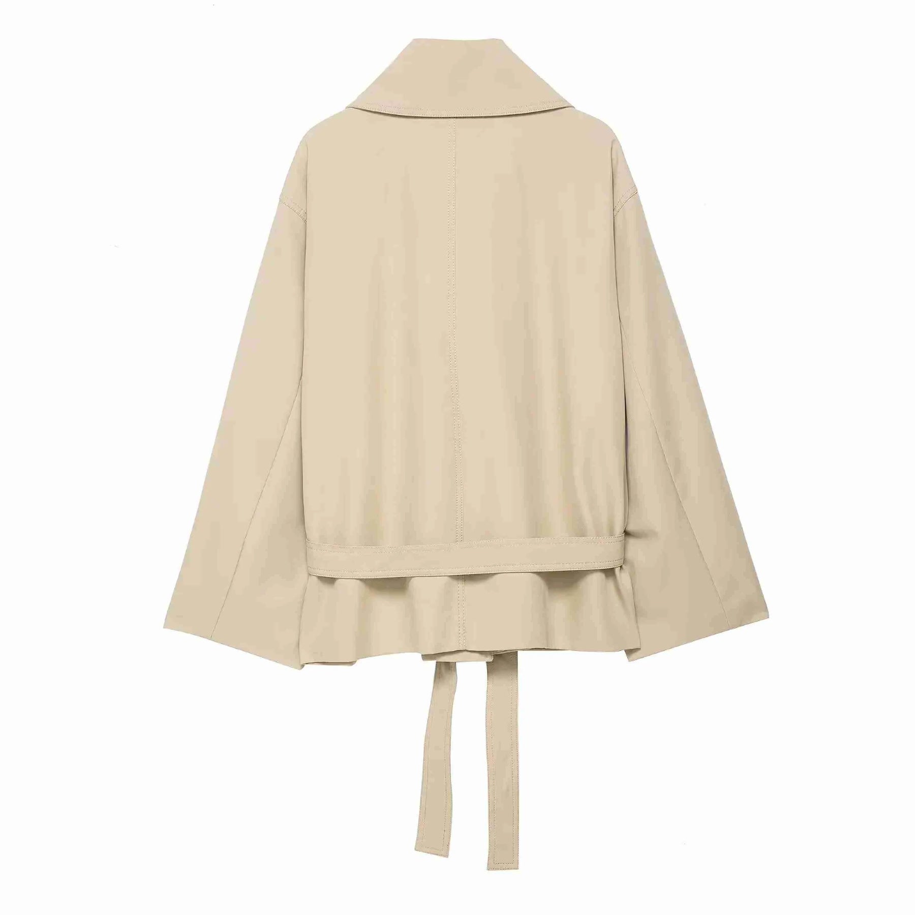 Conjunto Streetwear Elegante: Casaco Estruturado com Cinto e Shorts de Alfaiataria