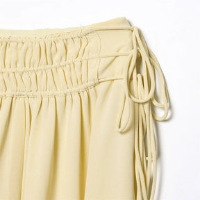 Conjunto Camisa com Babados & Saia Midi Casual Primavera/Verão