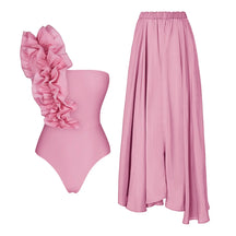 Conjunto de Biquíni Floral e Brilho Acetinado