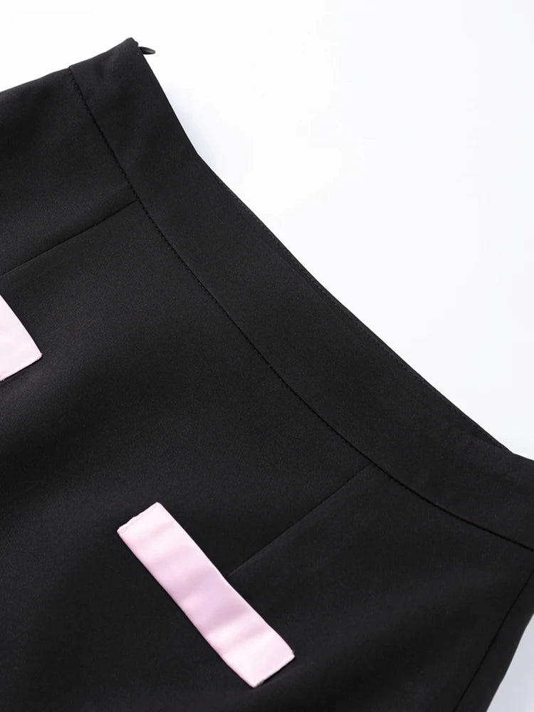 Conjunto Elegante – Blazer com Laço e Saia Mini A-Line