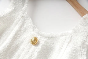 Vestido tweed tecido de luxo qualidade