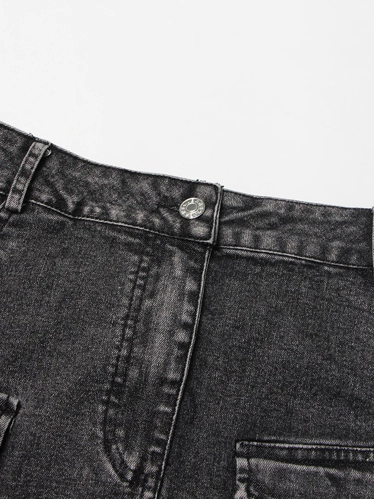 Conjunto Jeans top e saia cargo  - Novidade