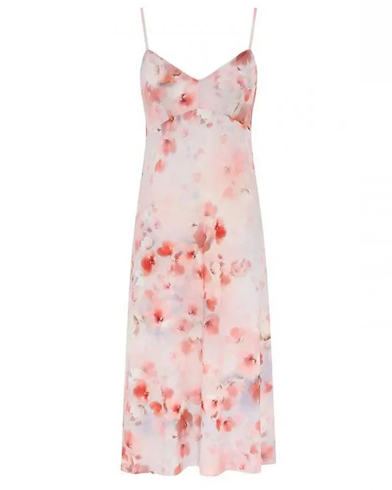 Vestido Midi Floral com Cintura Império – Elegância Leve