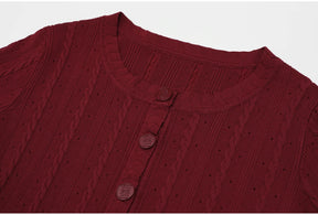 Conjunto Elegante em Tricot com Manga Curta e Saia