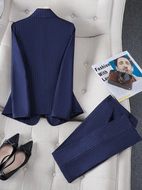 Conjunto Blazer Alongado Com Risca Giz