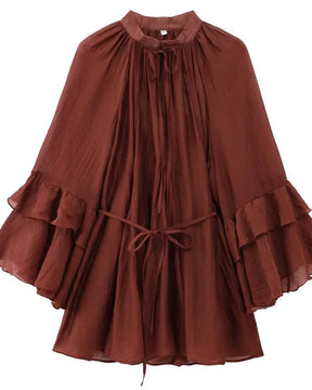 Vestido Curto com Transparência – Babados Delicados e Caimento Impecável