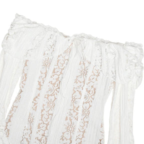 Vestido Longo Ombro a Ombro com Renda — Elegância Atemporal