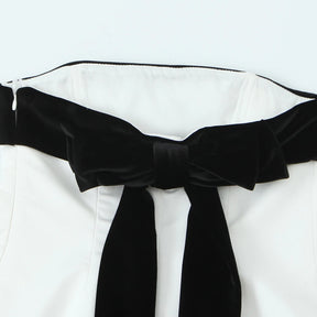 Blusa Sem Alças com Laço - Top Cropped Branco Estilo Chic