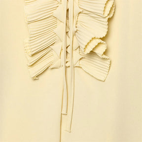 Conjunto Camisa com Babados & Saia Midi Casual Primavera/Verão