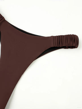 Conjunto de Biquíni com Efeito Push-Up e Saia Franzida