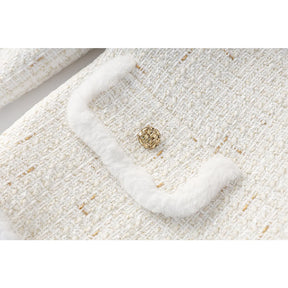 Blazer Tweed Com Cinto - Elegante