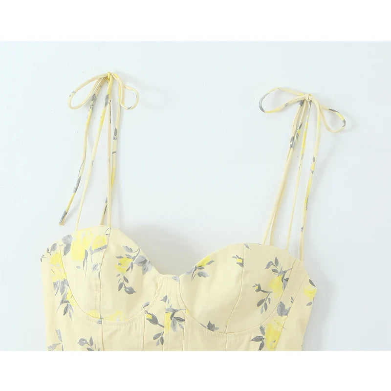 Corset Alta Costura com Estampa Floral