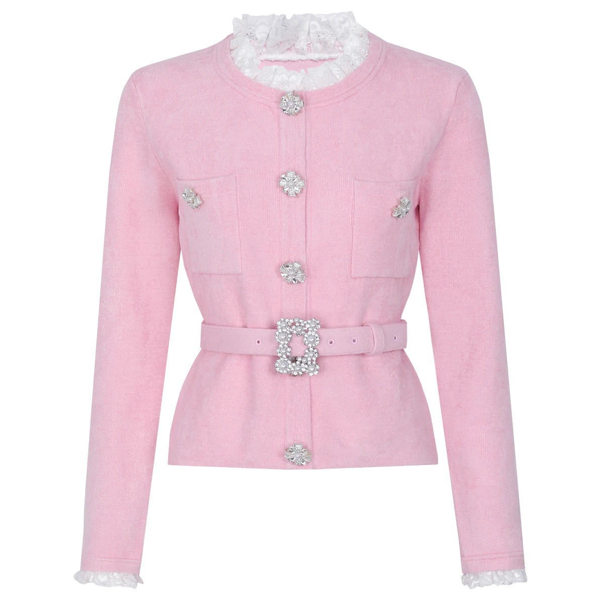 Conjunto Executivo Rosa: Casaco Estruturado e Saia Sereia Midi – Elegância