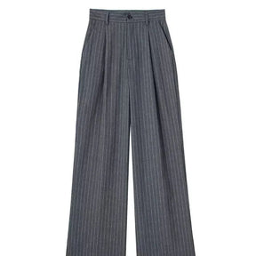 Calça de Alfaiataria Listrada – Cintura Alta e Silhueta Wide Leg Elegante