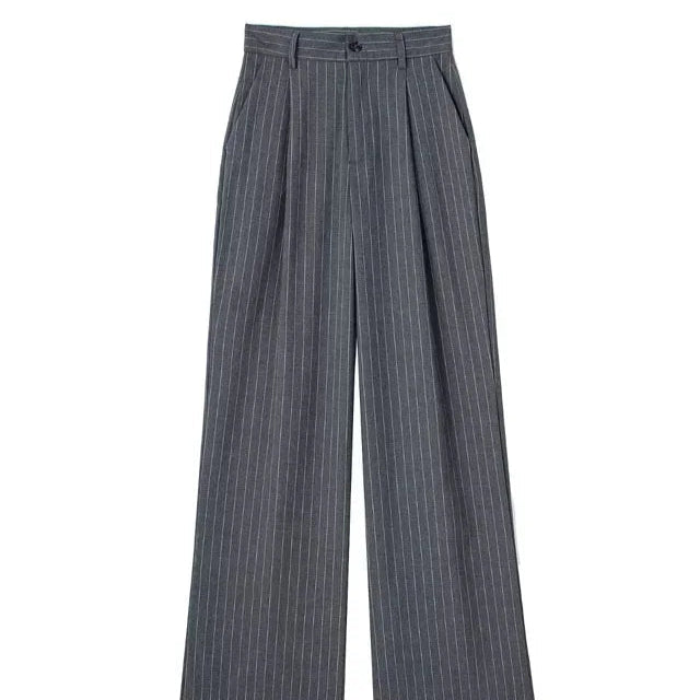 Calça de Alfaiataria Listrada – Cintura Alta e Silhueta Wide Leg Elegante