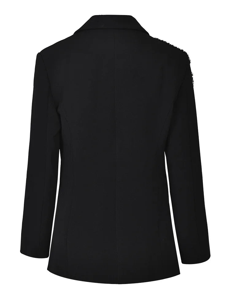 Blazer Bordado a Mão Com Cristais Luxo