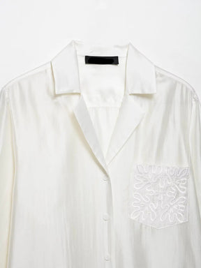 Camisa Elegante de Manga Longa – Modelagem Solta e Minimalista