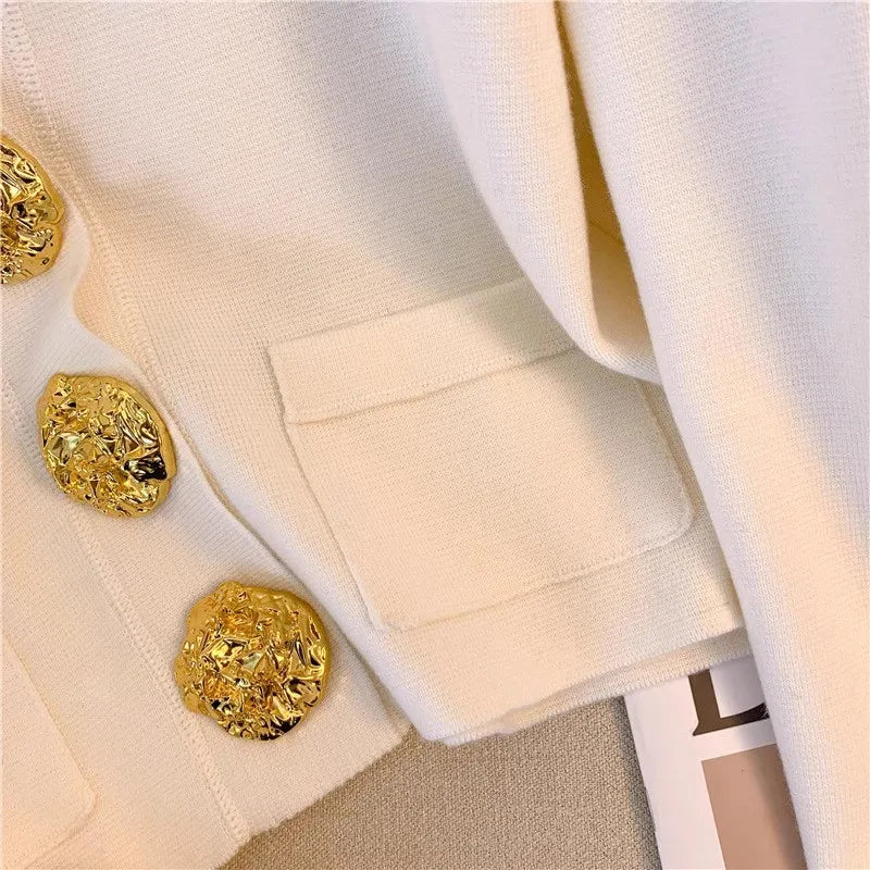 Cardigan Com botões dourado Rosa