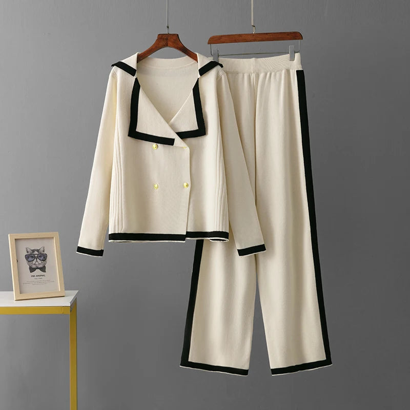 Conjunto Feminino em Tricô – Cardigan Casual com Calça