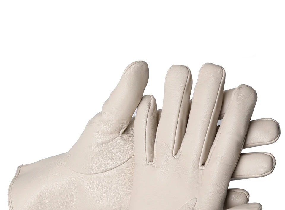 Luvas Femininas em Pelica (Couro de Ovelha) com Forro Aveludado e Toque para Tela – Elegância de Inverno